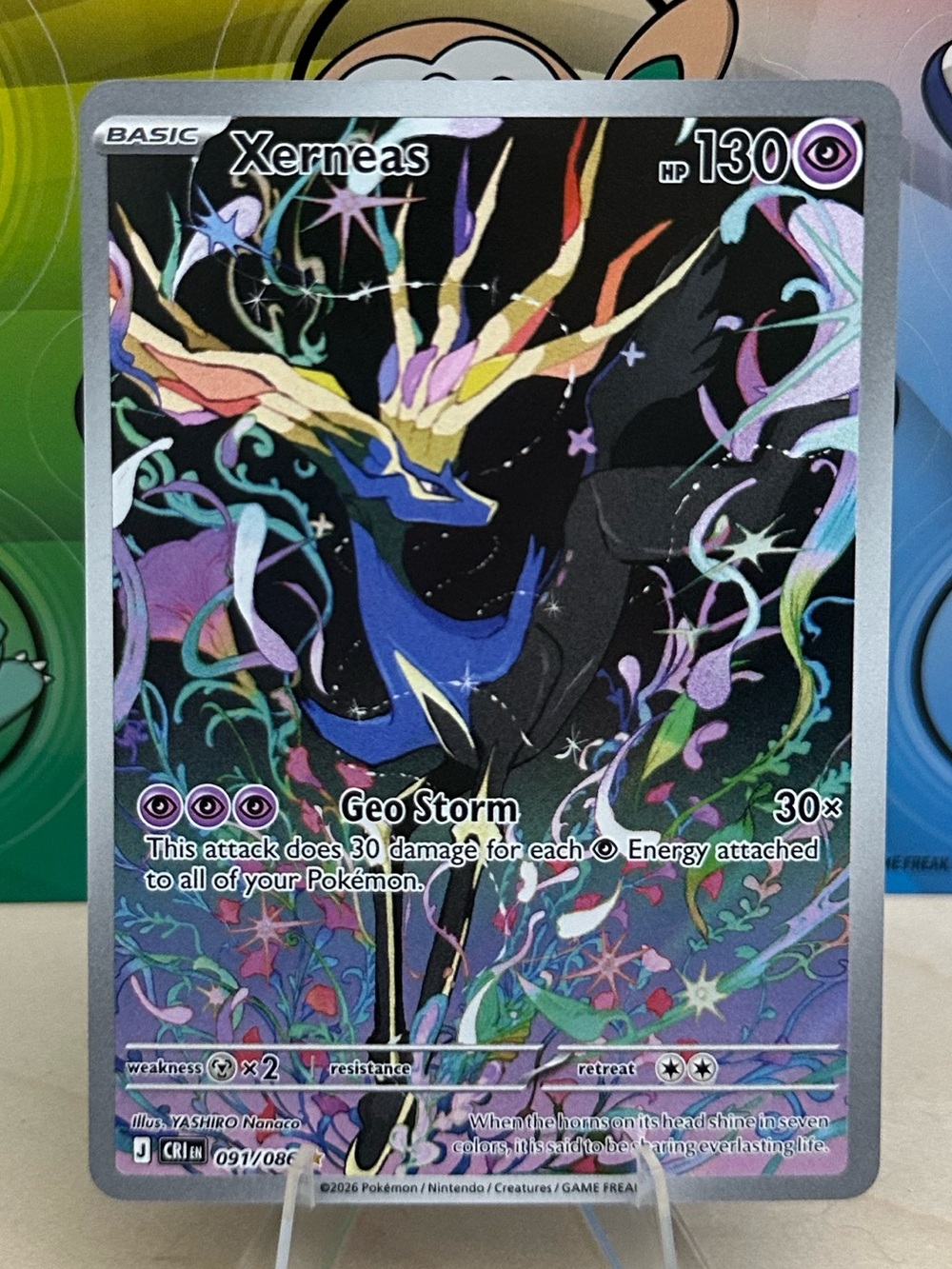 Pokémon TCG Xerneas - 091/086 - ME04: Chaos Rising (CRI) Mint/NM